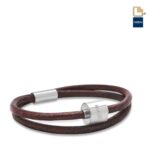 Urn - TB-BL2-S Memento Bracelet (S) Smooth Leather Ashes Bead - bruin