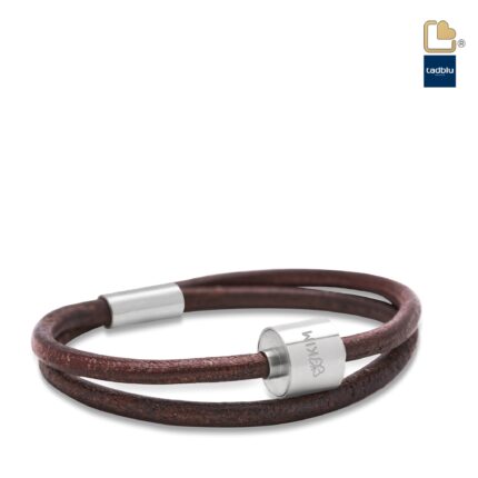 Urn - TB-BL2-XL Memento Bracelet (XL) Smooth Leather Ashes Bead - bruin