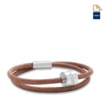 Urn - TB-BL3-S Memento Bracelet (S) Smooth Leather Ashes Bead Cognac