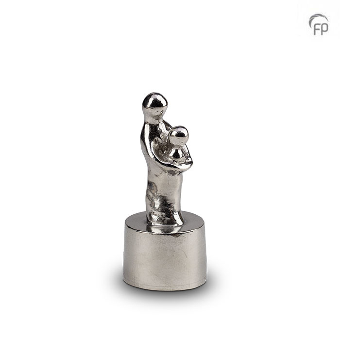 Urn - Tinnen asbeeld - Moeder en kind, niet te verbreken band - zilver Urn - Tinnen asbeeld - Moeder en kind, niet te verbreken band - zilver
