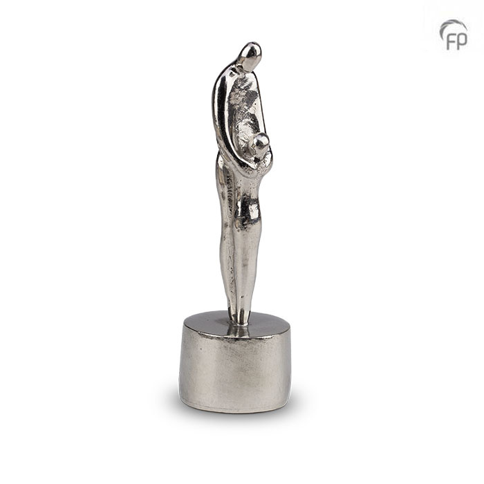 Urn - Tinnen asbeeld - Vader en kind, niet te verbreken band - zilver Urn - Tinnen asbeeld - Vader en kind, niet te verbreken band - zilver
