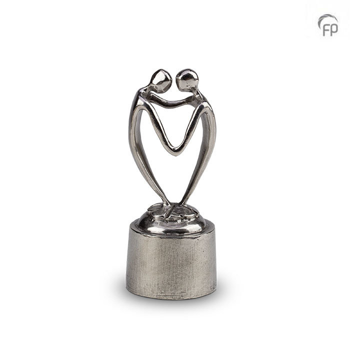Urn - Tinnen asbeeld - Verbonden door ons hart - zilver Urn - Tinnen asbeeld - Verbonden door ons hart - zilver