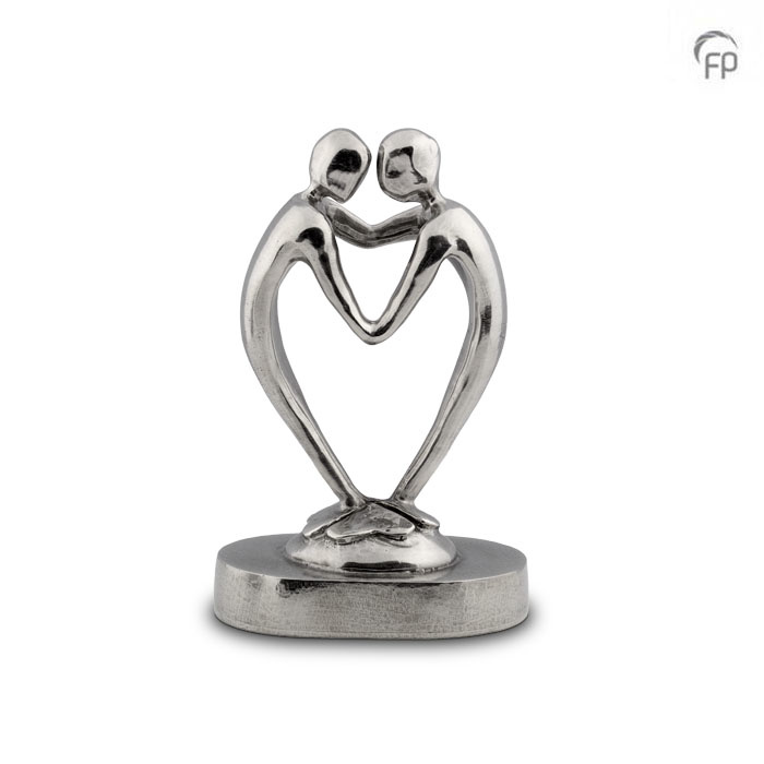 Urn - Tinnen asbeeld - Verbonden door ons hart - zilver Urn - Tinnen asbeeld - Verbonden door ons hart - zilver