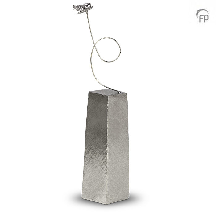 Urn - Tinnen asbeeld - Vlinder, je ziel blijft bij mij - zilver Urn - Tinnen asbeeld - Vlinder, je ziel blijft bij mij - zilver