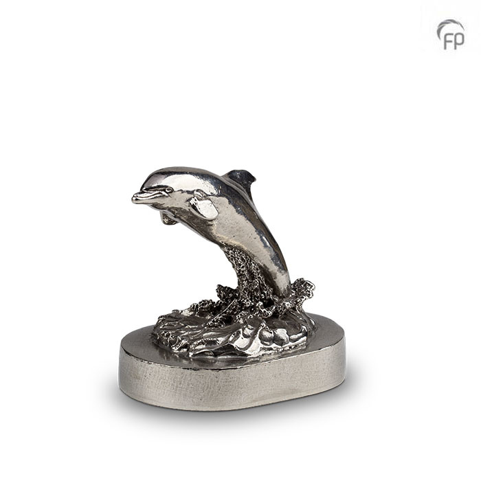 Urn - Tinnen asbeeld - Vrij om te gaan op de golven - zilver Urn - Tinnen asbeeld - Vrij om te gaan op de golven - zilver