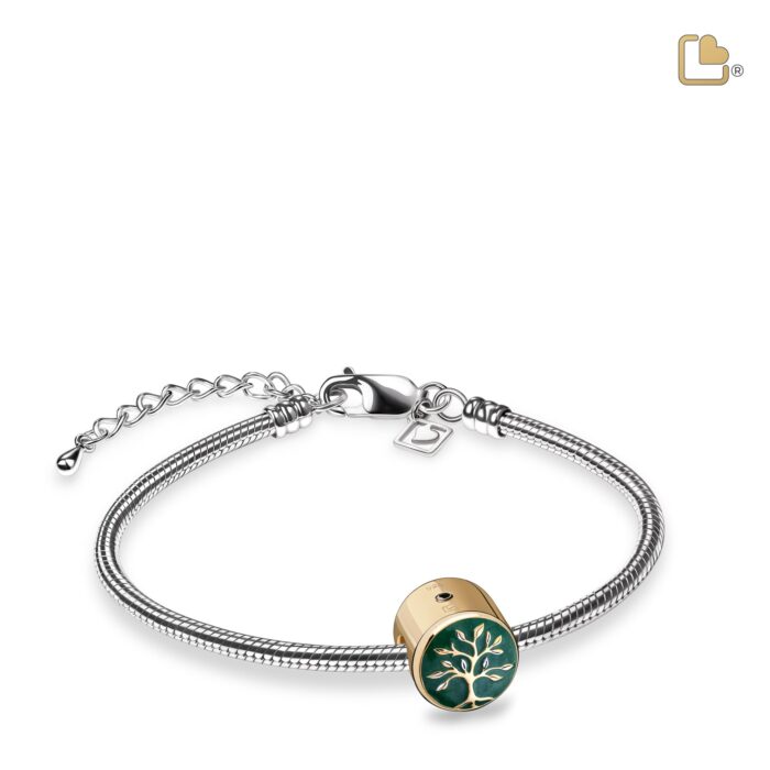 Urn - Tree Love Ashes Bead Vermeil - groen