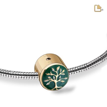 Urn - Tree Love Ashes Bead Vermeil - groen