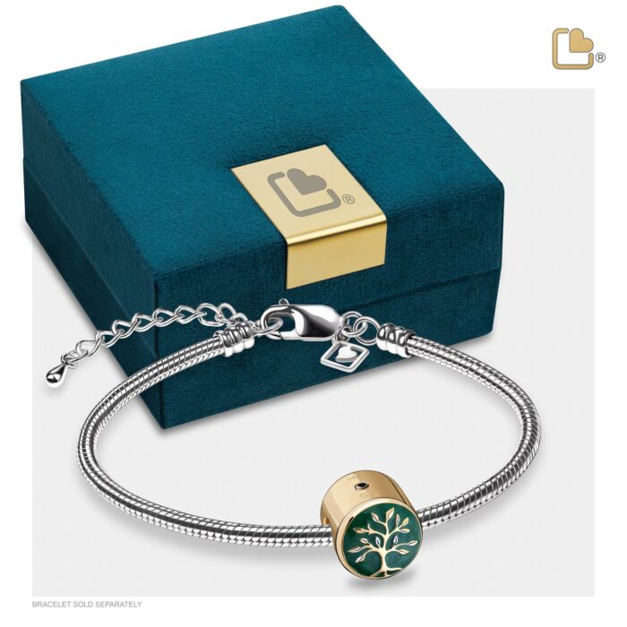 Urn - Tree Love Ashes Bead Vermeil - groen