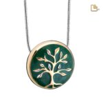 Urn - Tree Love Ashes Pendant Vermeil - groen