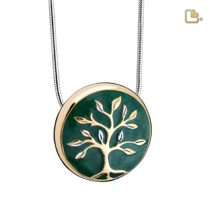 Urn - Tree Love Ashes Pendant Vermeil - groen