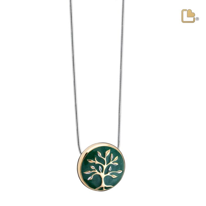 Urn - Tree Love Ashes Pendant Vermeil - groen