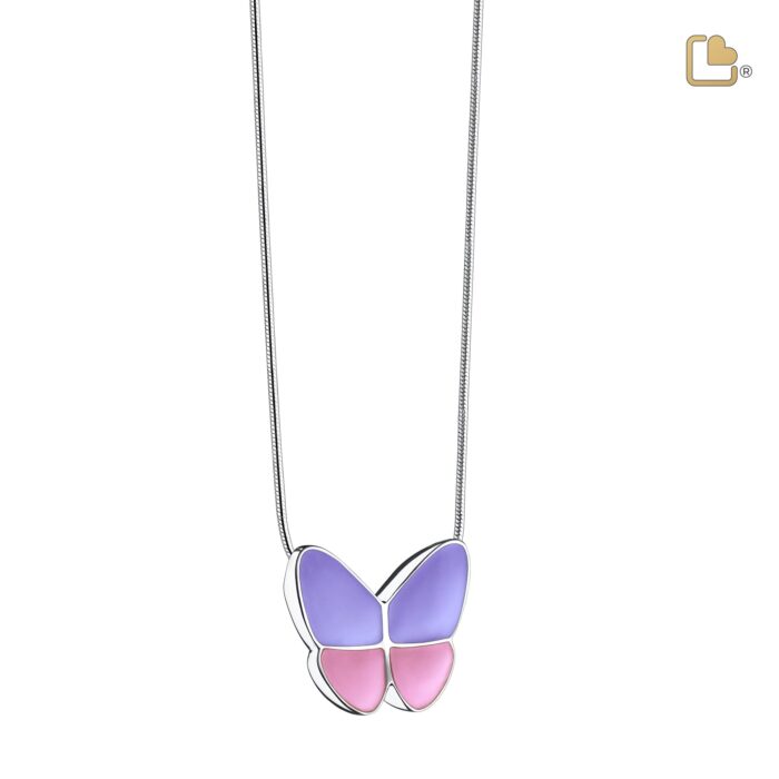 Urn - Wings of Hope Ashes Pendant - paars