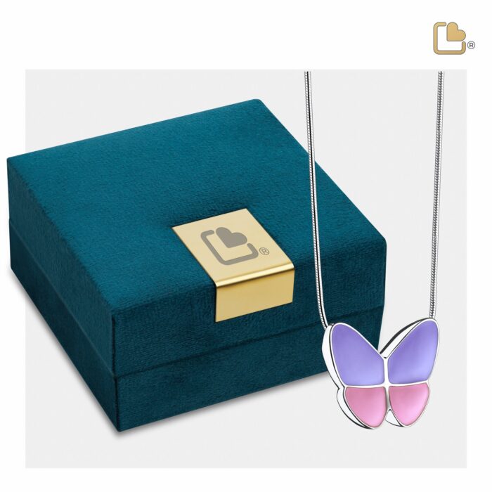 Urn - Wings of Hope Ashes Pendant - paars